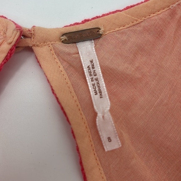 Free People Rocco Pink Lace Sleeveless Open back Mini Dress size‎ 8 - Picture 7 of 9